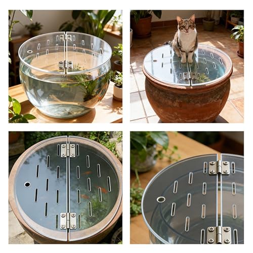 Custom Fish Tank Cover Plate, Round Clear Aquarium Cover, Cuttable Aquarium Anti-Jumping Cover, Avoid Cat Catching Fish(D-12in) - size: D-12in