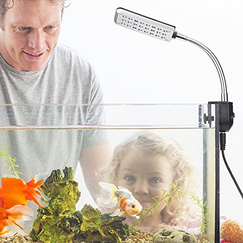 Aquarium Light Small LED Clip Light for Fish Tank, 1 Yr Warranty - size: 1.5W (Without Timer & Dimmer)