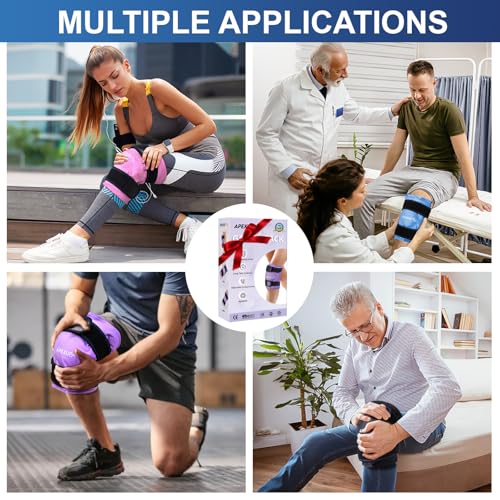 APEXUP Ice Pack for Knee Pain Relief, Large Reusable Wrap After Surgery, Flexible Gel Cold Pack for Injuries, Pain Relief for Back, Shoulder, Elbow, Ankle and Leg (Pink, L, 2PK) - size: Large-2PK, style: Pink
