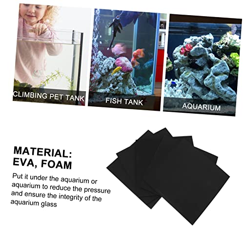 Happyyami 5pcs Insulated Pad Non- Fish Tank Mat Shock-Absorbing - Aquarium Accessory Wear- Design for Home Use Black