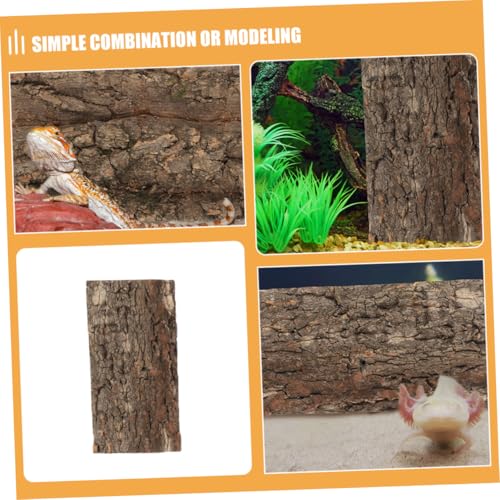 BESPORTBLE 3pcs Reptile Cork Bark Background for Terrarium Natural Tree Bark Decor for Fish Tank and Reptile Habitat and Safe Wall Decor