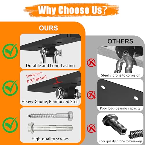 Heavy Bag & Punching Bag Hanger, Wall, Ceiling, Beam Mount Options - color: Ceiling - Flat Bracket