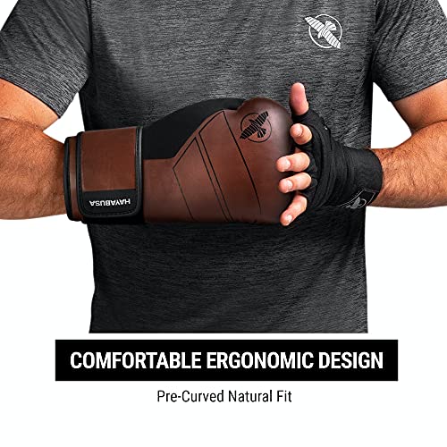 Hayabusa S4 Leather Boxing Gloves | 12oz Boxing Gloves, Muay Thai Gloves, Kickboxing Gloves, Leather Training Gloves, Men and Women, 16oz Boxing Gloves - color: Brown, size: 14 oz
