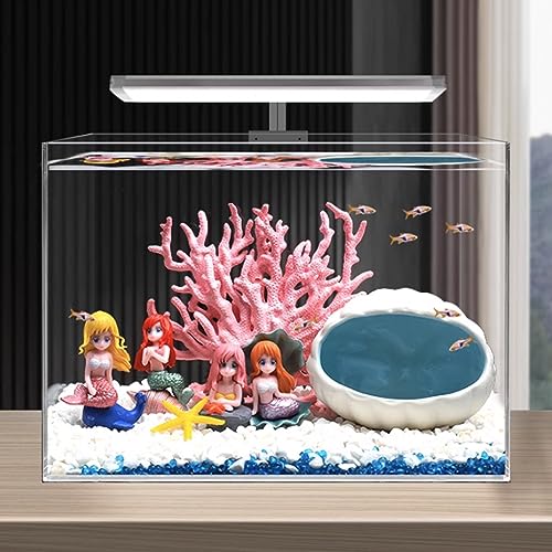 Aquarium Decorations Resin Reef Tank Decor Accessories Fake Coral Fish Tank Ornaments (Pink)