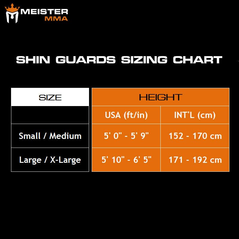 Meister Edge Leather Shin & Instep Guards w/Gel Padding (Pair) - BK - S/M | Ergonomically Designed and Gel-Enhanced, contoured high-density impact protection for MMA, Muay Thai and combat sports