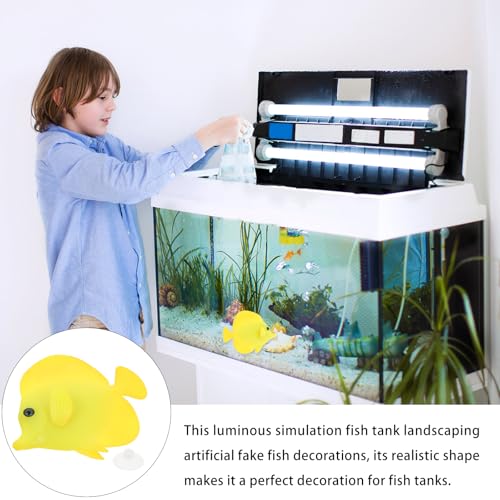 MERRYHAPY Luminous Aquarium Simulation Fish 3.14X2.75X0.39In Realistic Floating Tropical Fake Fish Decoration for Tank Landscaping and Aquarium Ornaments