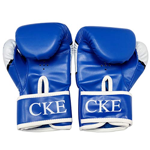 CKE Boxing Gloves for Kids Ages 5-12, Beginner Punch Bag Training Gloves - color: BLUE