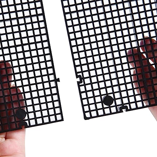 Aquarium Grid Isolate Board Divider Fish Tank Bottom Black Filter Tray Plastic Crate (4pcs Black) - size: 4pcs Black