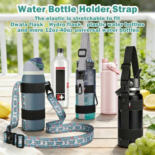 HEYSKAY Water Bottle Holder with Strap, Water Bottle Sling with Adjustable Shoulder Strap for Owala FreeSip 24-40oz, Hydro Flask and Universal Water Bottles, for Walking, Hiking