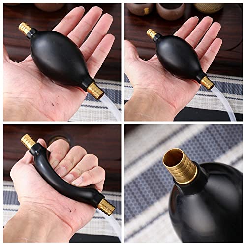Manual Liquids Transfer Pump Kit, Hand Siphon Pump with 2 Durable PVC Hoses, Fuel Transfer Pump for Gasoline, Oil, Water, Diesel, Gas, Fluid(80cm) - size: 80cm
