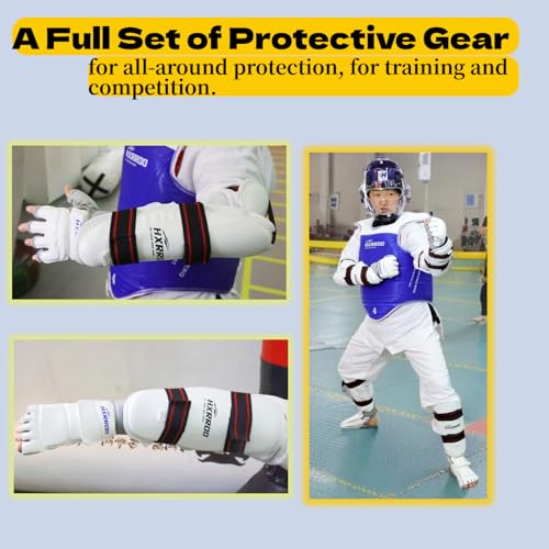 Upgraded Taekwondo Sparring Gear Set, Training Equipment, Light Weighted and Soft, for Taekwondo Karate Trainer Youth Adult - color: blue, size: 3#