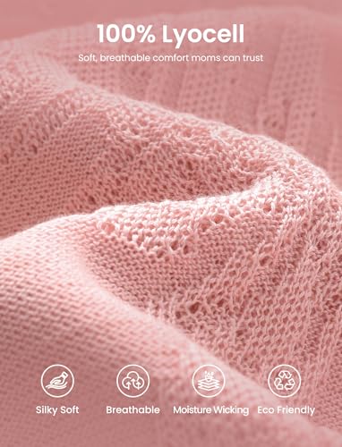 PATPAT Nursing Cover for Breastfeeding, Soft Breathable Privacy Poncho, Multi-Use Jacquard Knit Breastfeeding Cover for Moms, Portable Nursing Shawl & Baby Blanket (Blush Pink) - color: Blush Pink