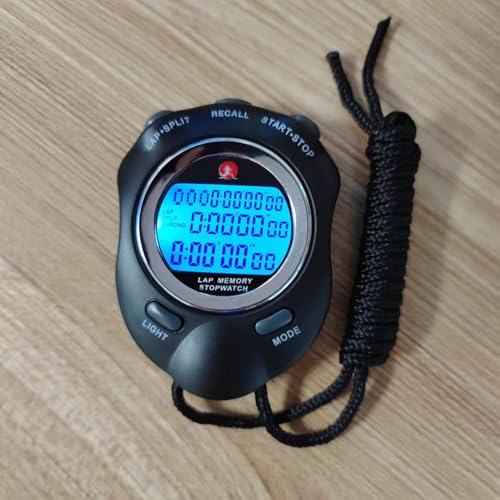Stopwatch Timer, Digital Stop Watch with 0.01second & 0.001second Timing, Metal 10/100/400 Laps Memory, Rolilink Large dispaly Alarm Clock for Coach Sports Running Marathon - color: 10 Lap With Backlight