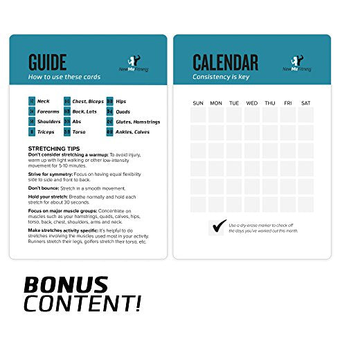 Stretching Workout Cards, Instructional Fitness Deck for Women & Men, Beginner Fitness Guide to Training Exercises at Home or Gym - style: Stretching