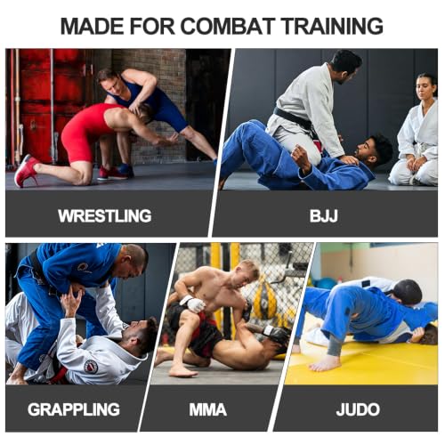 COOLWAVE Inflatable Wrestling Mat, Jiu Jitsu BJJ Mat for Home Training - color: Light Gray+Black, size: 13FT