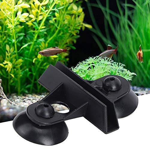 40PCS PVC Aquarium Fish Tank Suction Cup Separating Board Divider Support Clip White Black 6.5x5.3cm (Black) - color: Black