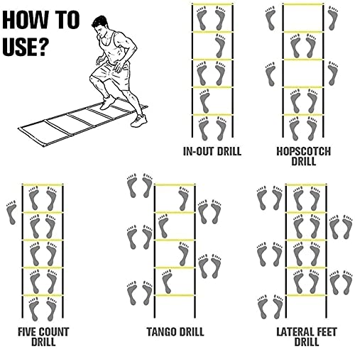 Agility Ladder Flexibility Speed Ladder, Sports Training Set,Fitness Jumping Ladder Footwork Sport Equipment,for Kids/Adults Outdoor Training(Size:8m) - size: 8m
