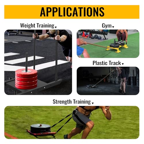 Weighted Power Sled for Speed and Strength Training - Push and Pull Prowler,500LB - style: B