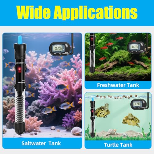 AQUANEAT Aquarium Heater, 300W Fish Tank Heater, Adjustable Submersible Water Thermostat with Digital Thermometer
