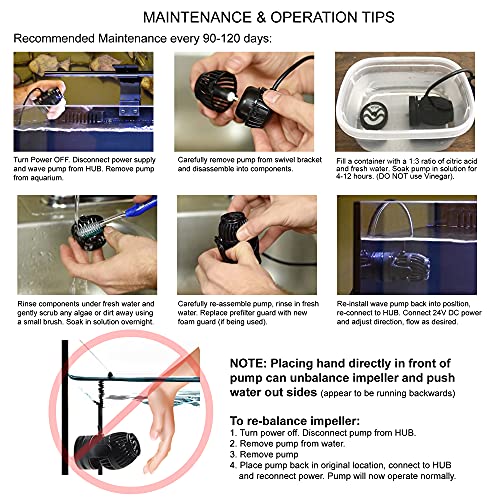 CURRENT USA 660 GPH eFlux Nano Wave Maker Pump Kit (6000) | Magnetic DC Powerhead with LED Display Controller for Saltwater Tank, 132-660 GPH Aquarium Water Circulation Pump 5 to 30 Gallon, Black