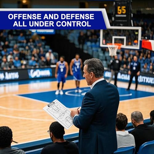 Basketball Clipboard for Coaches, Double-Sided Dry Erase Board - style: Basketball