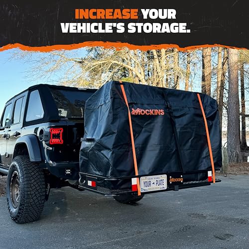 Mockins 60"x24"x6" Heavy Duty Trailer Hitch Cargo Carrier w/ 500 Lbs. Cap - size: Large: 60"x24"x6" (With Bag)