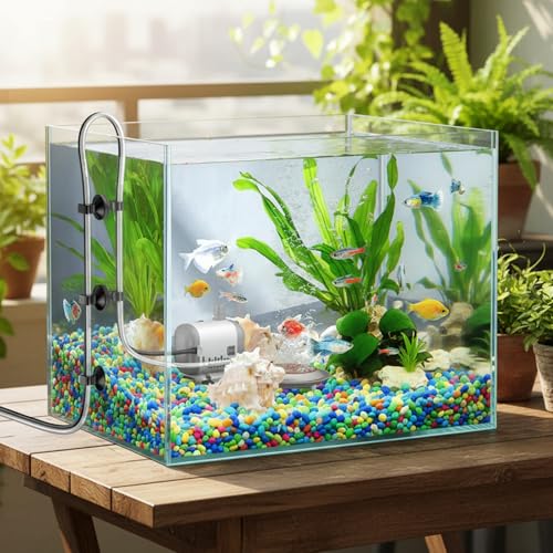20 Pcs Aquarium Suction Cups with Clips Small Suction Cup Wire Holder Fish Tank Air Pump Accessories for 3/16" Air Hose Holder
