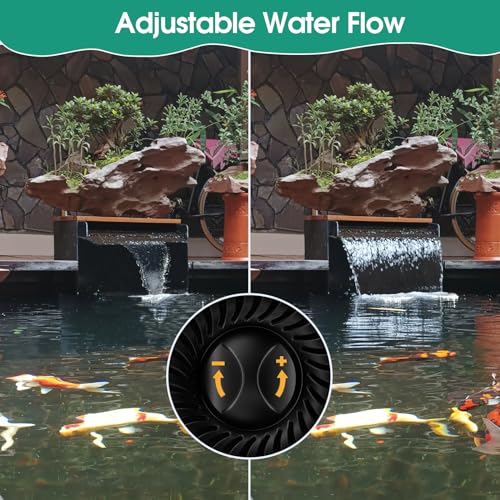 70W Solar Water Pump with Pond Waterfall Kit, 304 Stainless Steel Pond Waterfall Spillway, Pond Spillway with 9.8FT Corrugated Tubing for Garden Water Features-P5703 - size: Solar Powered 70W