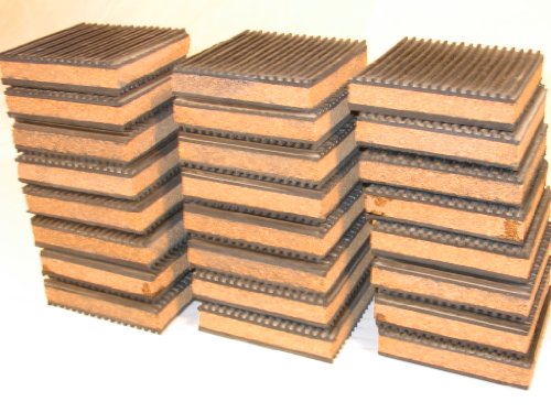 24 Pack of Anti Vibration Pads 4" x 4" x 7/8" Rubber/Cork Vibration isolation pads