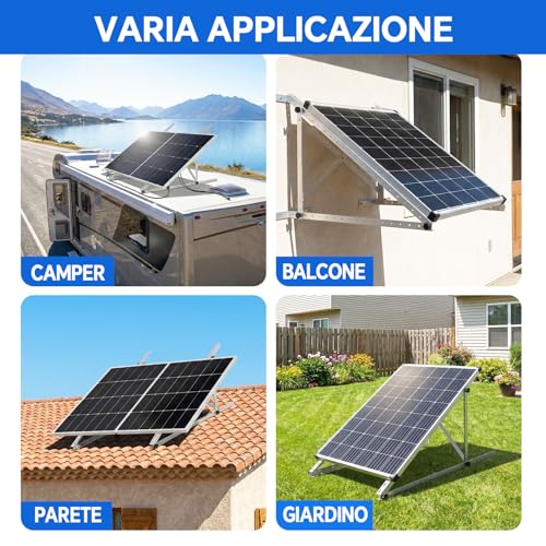45 Inch 4 Sets Solar Panel Mounting Brackets Kit 0-90 Adjustable Solar Panel Tilt Mount Brackets for 100-400W Panels Windproof for Roof,RV,Ground,Boat and Off-Grid. (4Sets)