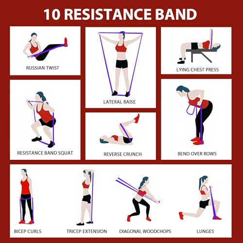 Resistance Bands for Pull Up Assist, Stretch Bands & Exercise Workout Set - color: 5-85LBS COLOR
