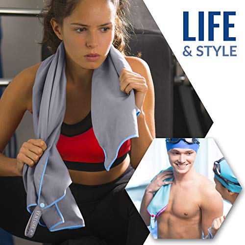 VENTURE 4TH Quick Dry Travel Towel, Ultra Soft Microfiber - 3 Sizes - color: Gray Blue, size: 72.00" x 31.50"