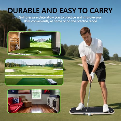 Golf Pressure Plate, Golf Weight Shift Board, Teaching Tool for Club Practice & Drills, Golf Swing Trainer, Improve Balance & Accuracy, Golf Training Aid for Increased Power & Swing Rhythm