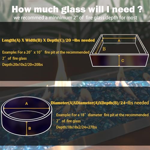 NICOLEKAY10-Pound Fire Glass Beads - 1/2 inch High Luster Fire Glass Drops for Fireplace Fire Pit | Gas Log Sets | Landscaping | Fish Tank (10 Pounds Amber) - color: Amber