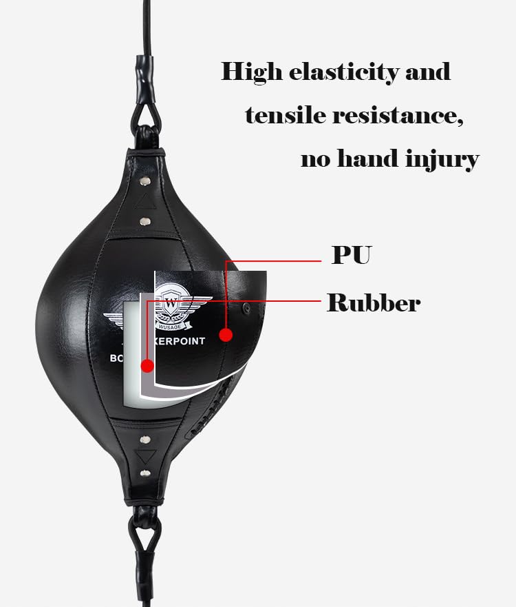 Boxing Double End Punching Ball Striking Punching Bag Kit, Speed Striking Reflex Kit with Bungee Cords Perfect for Reaction, Agility, and Hand Eye Coordination Training