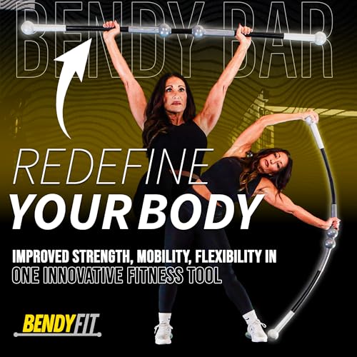 BendyBar Flexible Weighted Resistance Bar to Improve Joint Mobility, Core Strength & Balance, Adjustable Height - size: MAX