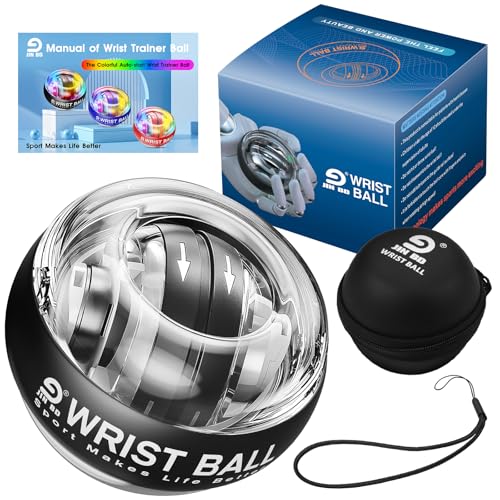 JIN BD Auto-Start Wrist Ball – GYRO Ball Trainer - color: Black (No Light)