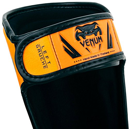 Venum Kids Elite Shinguards - color: Neo Orange, size: Medium: 6-8 Years