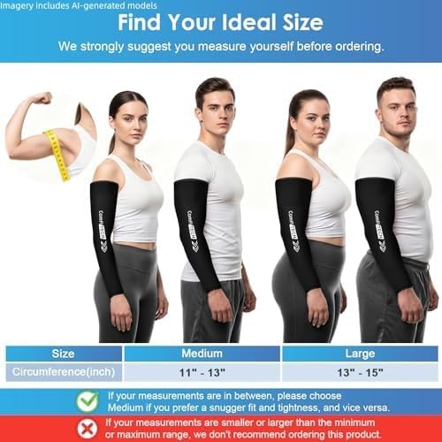 ComfiTECH Full Arm Elbow Ice Pack Wrap, Tennis Cold Sleeve, Medium - size: Medium