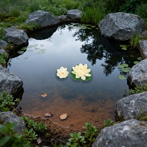 Artificial Floating Foam Lotus Flowers 6pcs Set – Realistic Pond Lotus Decoration with Floating Flowers for Water, Outdoor Pool Ornament, Aquarium and Garden Display