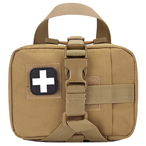 Upgrade Molle Rip Away Ifak Pouch, Tactical Small Belt First Aid Pouch Medical Utility EMT Pouch Only - color: TAN