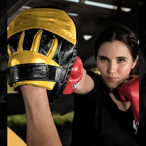 CLETO REYES Boxing Punching Mitts, Focus Sparring Striking Training Punch Pads, MMA, Kickboxing, Muay Thai, Leather - style: Tiger