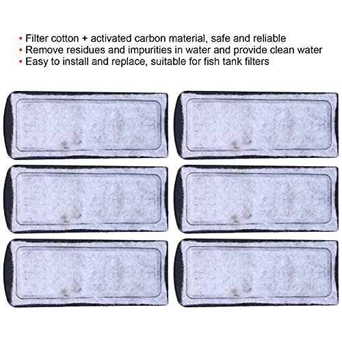 6Pcs Aquarium pend On Filter Cotton , Aquarium Filter Cotton Replacement , Wall?Mounted Filter Accessory Cartridge Carbon Supplies for Fish Tanks , fish filter aquarium 10 gallon cartridge case filte