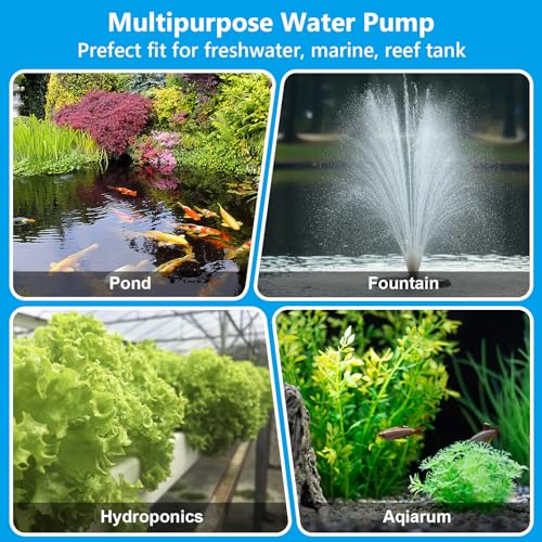 hygger 24V DC Aquarium Water Pump, 925GPH 35W 11.5FT Submersible Pump With Controller, Water Fountain Pump with 3 Nozzles for Fish Tank, Pond, Aquarium, Statuary, Hydroponics - style: DC3500