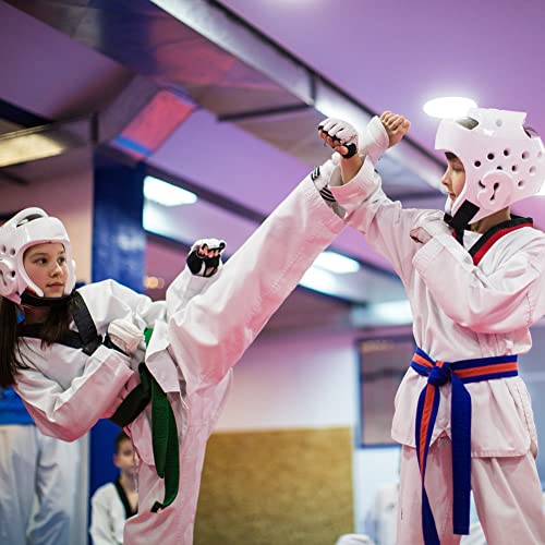 Xinluying MMA Gloves, 8mm EVA Padding, Adjustable Wrist Strap, Women & Kids - color: White, size: Small