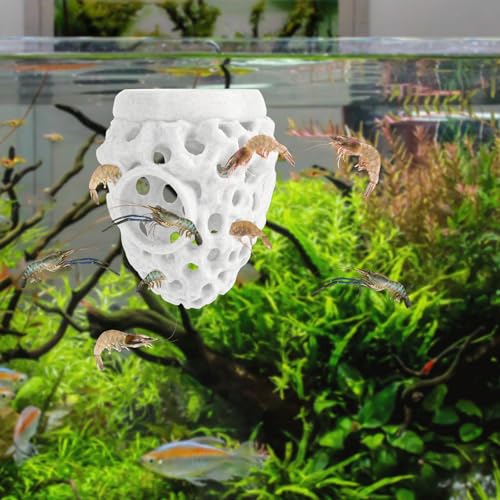Shrimp Dome Hideout Ornament, Plastic Floating Betta Hide & Cave Funny Fish Tank Ornaments Cave for Shrimp Guppy Hiding Resting Aquarium Decoration Accessories