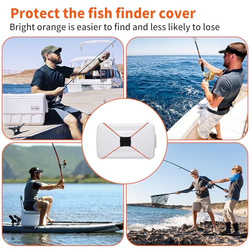 2PCS Fishing Graph Cover Straps, Adjustable Fish Finder Cover Strap Secure Fish Finder Cover During Travel to Protect from Damage, Fit up to 18 in Screens