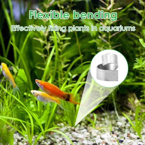 50 Pcs Aquarium Plant Weights Plant Weights for Fish Tank, Aquarium Plant Anchors, Aquarium Plant Weights for Live Plants, Stops Plants from Floating in The Aquarium.