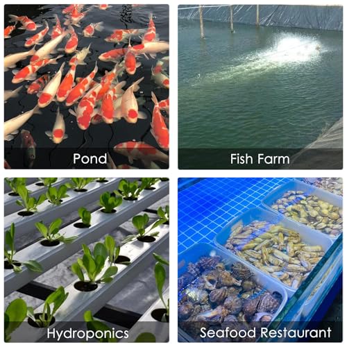 Aquarium Air Pump with Aluminum Housing, Commercial Air Pump with 6-Outlet Air Manifold, Pond Aerator Fish Tank Bubbler for Aquarium, Pond, Hydroponics (1000GPH-30W)