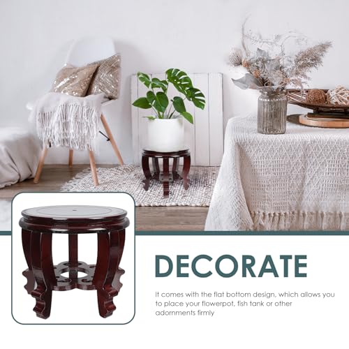 UPKOCH Wooden Fishbowl Stand Chinese Wooden Display Stand Oriental Furniture Fishbowl Stand Vase Aquarium Table Lamp Teapot Base Flower Pot Stand Holder Display Rack Shelves
